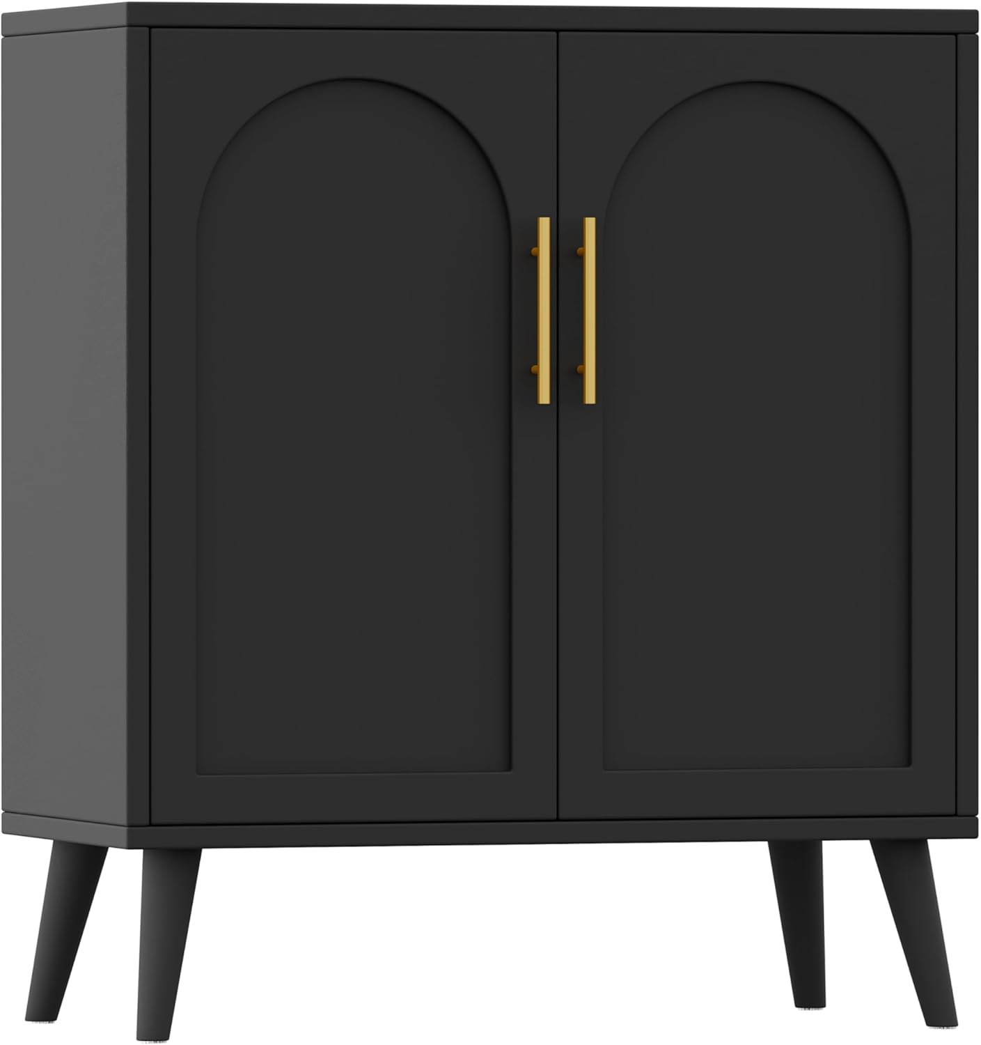 Rovaurx Rattan Storage Cabinet with Doors, Modern Accent Bathroom Floor Cabinet, Sideboard Buffet for Living Room, Entryway, Dining Room and Kitchen, Natural BMGZ108M
