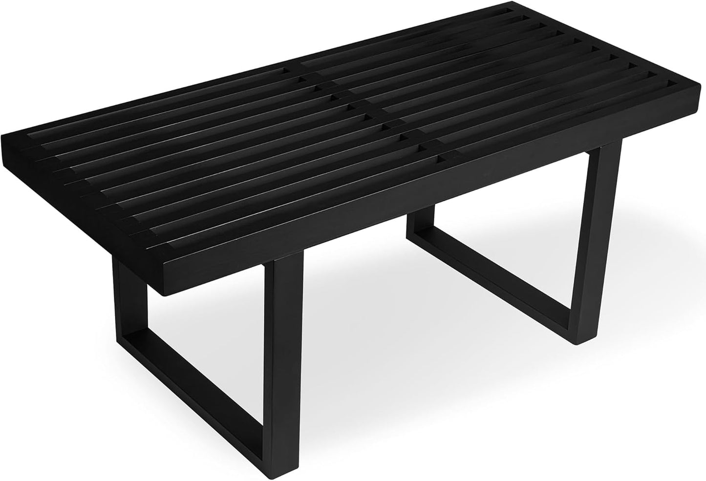 Bamboo Natural 36 inch Wooden Bench, Small Wood Benches for Entryway, Living & Dining Room, Kitchen, Bedroom, Bathroom, Hallway, Front Door, For Indoor & Outdoor Patio Use, Mid Century Modern Decor