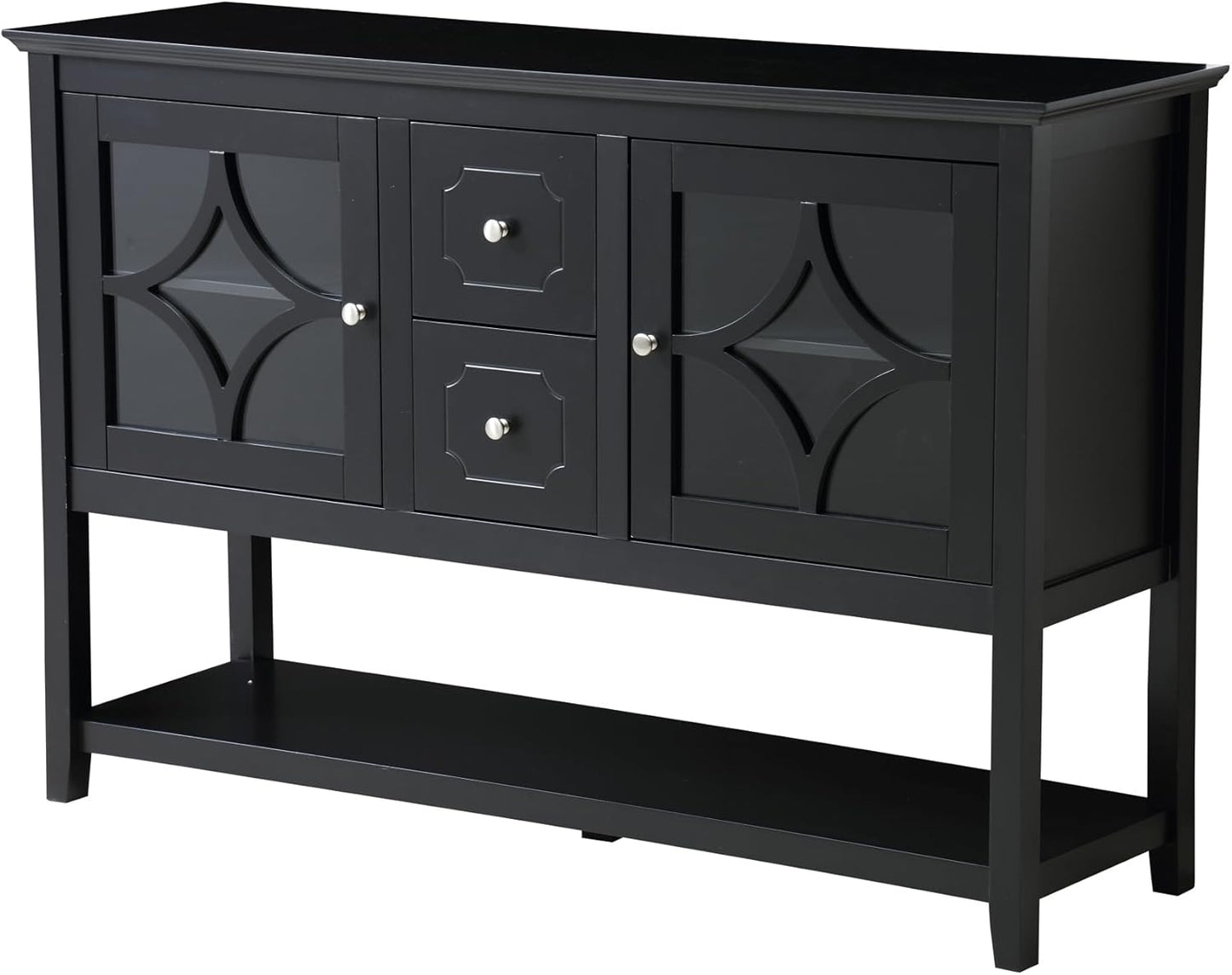 Wooden TV Stand Storage Buffet Cabinet, Sideboard with Adjustable Shelves, Console Table for Dining Living Room Cupboard, (63INCHES TV Stand)