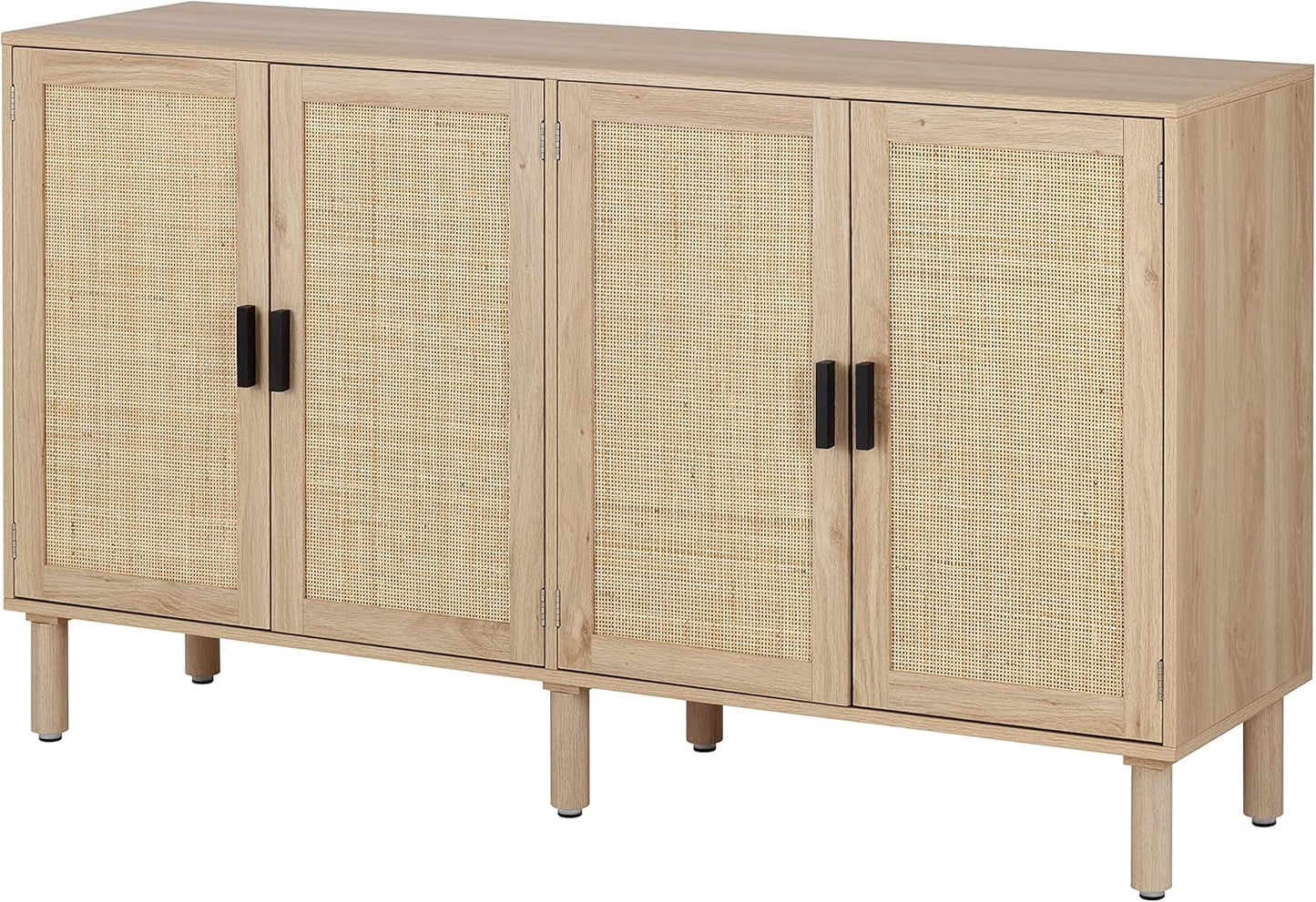 Finnhomy Sideboard Buffet Cabinet, Kitchen Storage Sideboard with Rattan Decorated Doors, Liquor Coffee Buffet, Dining Room, Hallway, Console Table, Accent Cabinet, 31.5X 15.8X 34.6 Inches, Natural