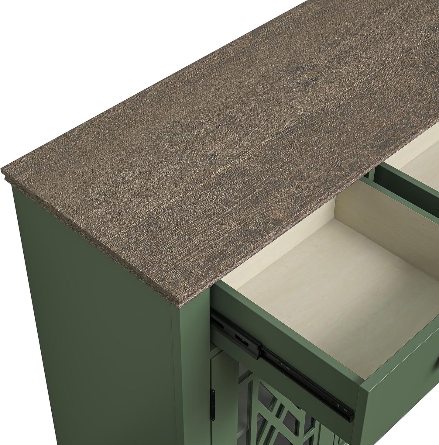 55" Vintage Style Kitchen Buffet Sideboard Cabinet w/Drawers - Green