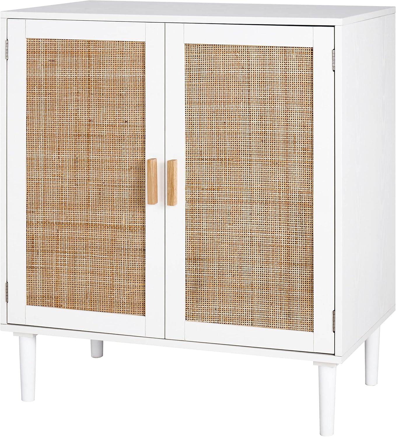 Finnhomy Sideboard Buffet Cabinet, Kitchen Storage Sideboard with Rattan Decorated Doors, Liquor Coffee Buffet, Dining Room, Hallway, Console Table, Accent Cabinet, 31.5X 15.8X 34.6 Inches, Natural