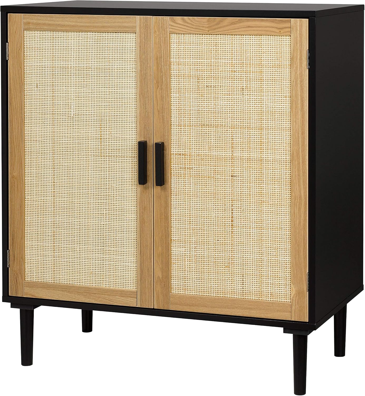 Finnhomy Sideboard Buffet Cabinet, Kitchen Storage Sideboard with Rattan Decorated Doors, Liquor Coffee Buffet, Dining Room, Hallway, Console Table, Accent Cabinet, 31.5X 15.8X 34.6 Inches, Natural